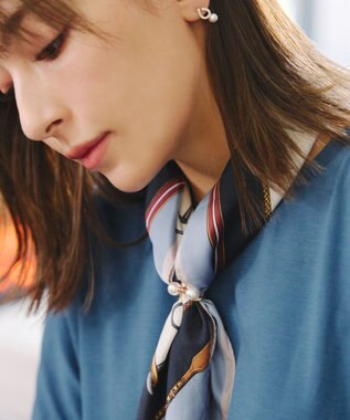 Tiaclasse パール付きスカーフリング ゴールドA