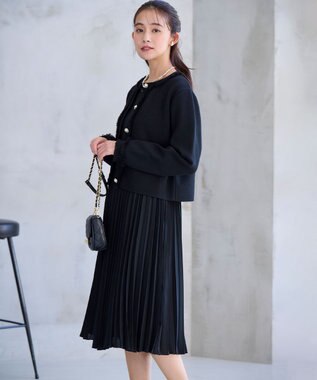 組曲 S ビジューボタンニットジャケット ブラック系