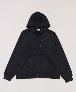 WEGO 【ユニセックス着用ITEM/MLサイズ展開】フェイクスウェードZIPパーカー ブラック中濃色