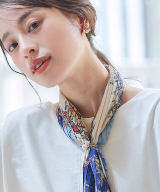 Tiaclasse パール付きスカーフリング ゴールドA