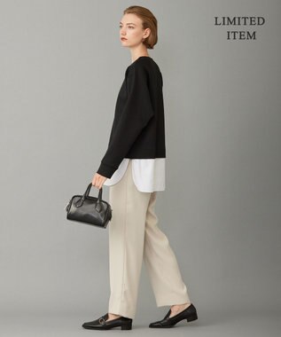 ICB L 【WEB限定・洗える】 ヘヴィダンボール シャツコンビプルオーバー ブラック系