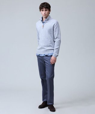 J.PRESS MEN ウール×カシミヤの上質素材【Cash Lamb's Wool】ハーフジップ ニット_25年モデル ライトグレー系