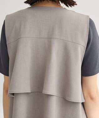 Green Parks イージーケアバックフリルジレ Gray Mixture