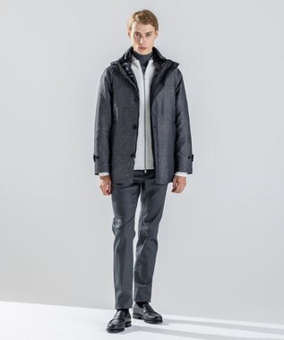 JOSEPH HOMME 新素材【4WAY】ライトラスターシャンブレー　ダウンコート グレー系