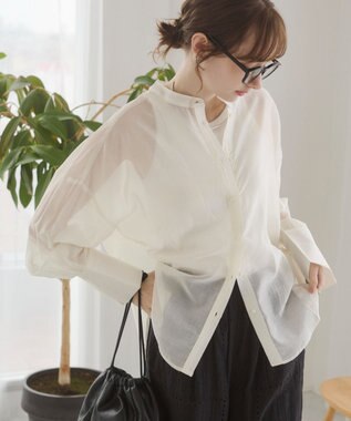 WEGO 【ANGIE VINTAGE】シアーシャツ ライトベージュ