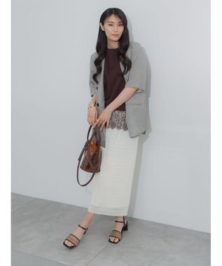 Te chichi レースプリーツナロースカート《2026 SUMMER LOOK item》 オフホワイト