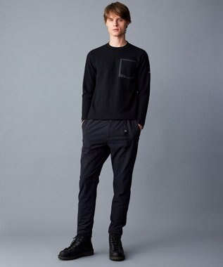 JOSEPH ABBOUD MOUNTAIN 【吸水速乾/通気性】ハイゲージワッフル Ｔシャツ ブラック系