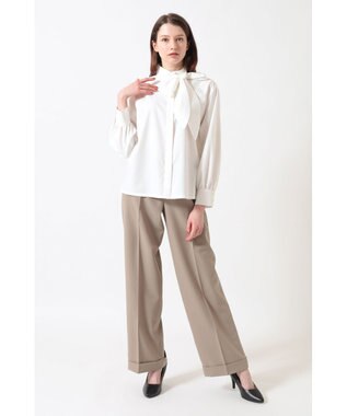 DAKS リボン付ブラウス（リムーバブルリボン） スノーホワイト