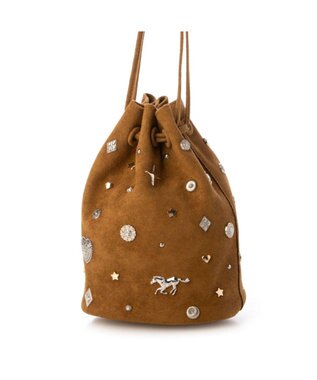 UNBILLION カカトゥ kakatoo / スエード調スタッズドロストバッグ キャメル
