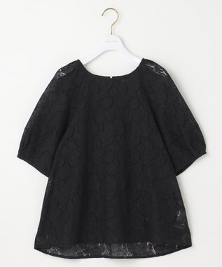 ANY SIS S 【洗える】ラグランレースＴ ブラウス ブラック