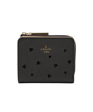 LANVIN en Bleu リュクサンブールハート 二つ折りLファスナー財布