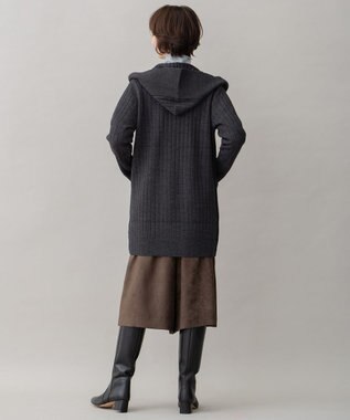 自由区 【ご好評につき新色追加】【WEB限定・洗える】ウールミックス フード付きカーディガン グレー系