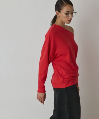 GRACE CONTINENTAL アシメテレコカットトップ レッド