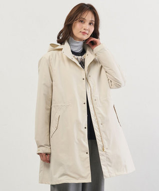  【2way】スパンライクナイロンタッサー フーデッド コート