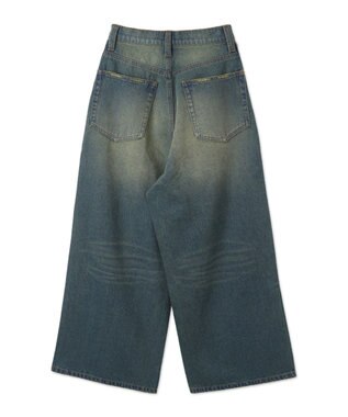 WEGO サイドラインワイドデニムパンツ デニム中濃加工色