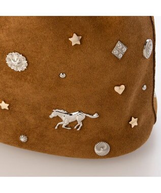 UNBILLION カカトゥ kakatoo / スエード調スタッズドロストバッグ キャメル