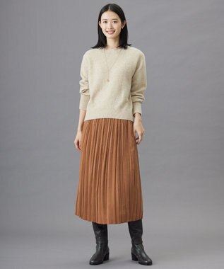 J.PRESS LADIES 3way ガラスリング ラリエット ネックレス マットライトゴールド系