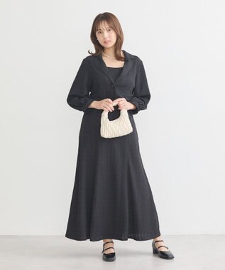 earth music&ecology ＳＥＴ２点ジャカードシャツ＋キャミドレ