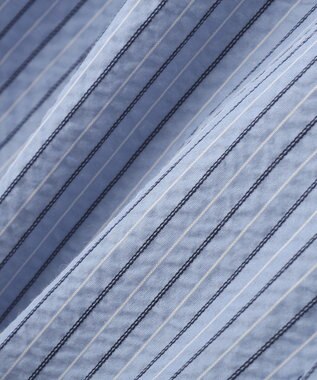 CRAFT STANDARD BOUTIQUE ベルトデザインワイドパンツ Stripe Sax