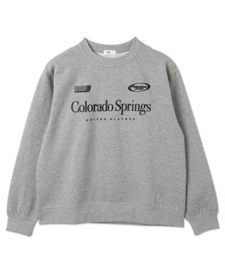 WEGO 【ユニセックス着用ITEM/裏起毛/SMLサイズ展開】リラックスフィットゲームロゴプルオーバー 杢グレー