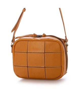 UNBILLION ピークスピーク PEAKSPEAK / 牛革パッチワークスクエアショルダー キャメル