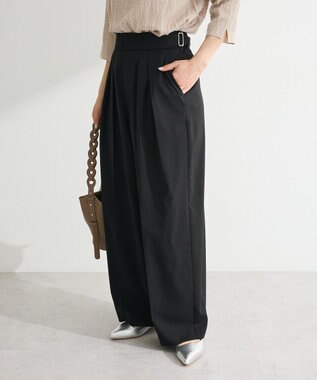 Green Parks タックワイドパンツ Black