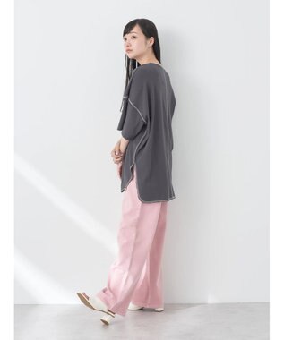 earth music&ecology 配色ステッチチュニックＴ Charcoal Gray