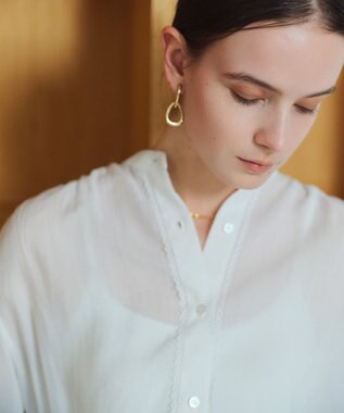 BEIGE， PAULINE / リネンヴィスコースレースブラウス White