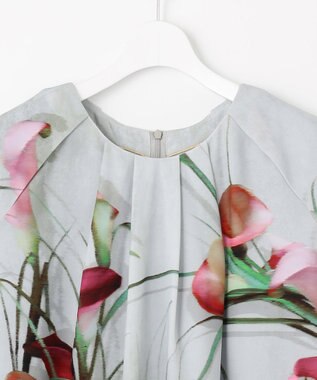 自由区 【カトリエムブーケ】Calla カラーモチーフドレス サンドベージュ