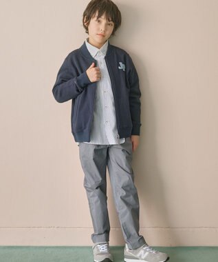 J.PRESS KIDS 【140-170cm】オックスフォード ストライプコンビシャツ グレー系1