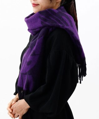 AURORA 【 ANNA SUI（アナ スイ）】ウールジャカードボタン付き羽織り(WASH) パープル