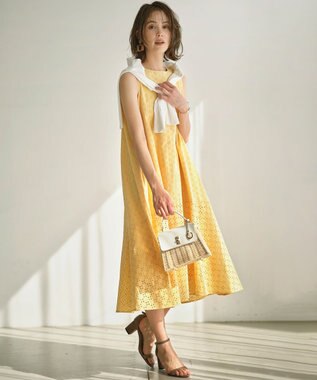 組曲 【UVケア・接触冷感】MINA ニットカーディガン パールホワイト系