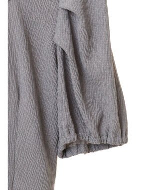 earth music&ecology ＳＥＴ２点バックリボンブラウス＋フレアスカート Gray