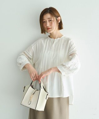 YECCA VECCA レース切替スキッパーブラウス