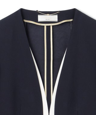 BEIGE， CINDY / ダブルカラージャケット Navy × White