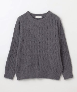 ANY 【洗濯機可】フェザーメッシュニット チャコール