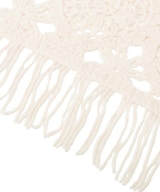 earth music&ecology マルチクロシェスカーフ Ivory