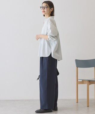 AMERICAN HOLIC 【イージーケア】バックギャザースキッパーシャツ Stripe Ivory