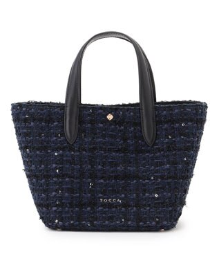 TOCCA SUGAR CUBE 2WAY BAG ショルダーバッグ ネイビーツイード