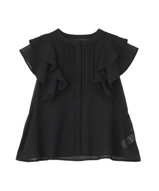 earth music&ecology ラッフルブラウス Black