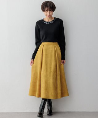 23区 S スパンコール ワイドリブ ニット ブラック系