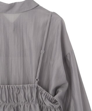 Green Parks 【WEB限定】ＳＥＴ２点フリルビスチェ＋シャツチュニックⅡ Charcoal Gray