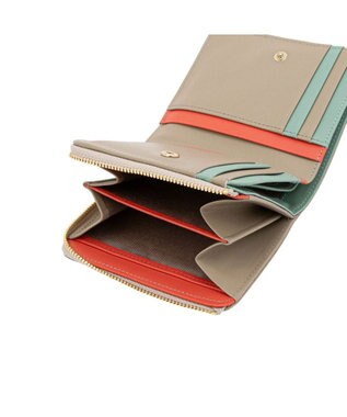 LANVIN en Bleu リュクサンブールカラー 二つ折りLファスナー財布 グレージュ