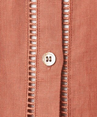 23区 【GOLD LABEL】ノーザンリネン ハシゴレース シャツワンピース オールドローズ系