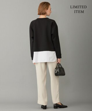 ICB L 【WEB限定・洗える】 ヘヴィダンボール シャツコンビプルオーバー ブラック系