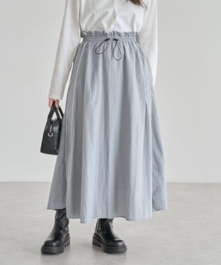 Green Parks ナイロンラインフレアスカート Gray