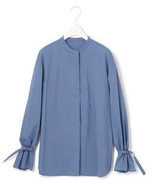 ICB 【洗える】エコナイロンストレッチ プルオーバーブラウス スマルトブルー系