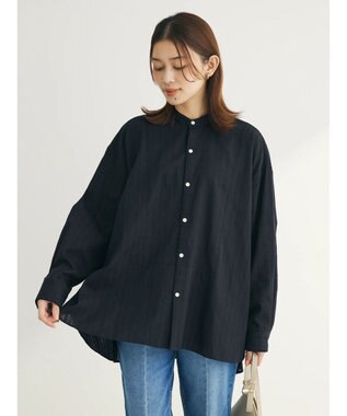 Green Parks カラミバンドカラーシャツ Black