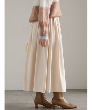 Te chichi フラッフィーツイルタックフレアスカート オフホワイト