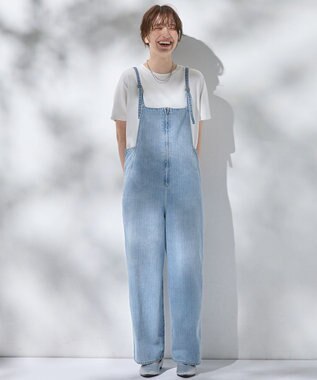 ANY L 【洗濯機可】デニムサロペット フェードインディゴ